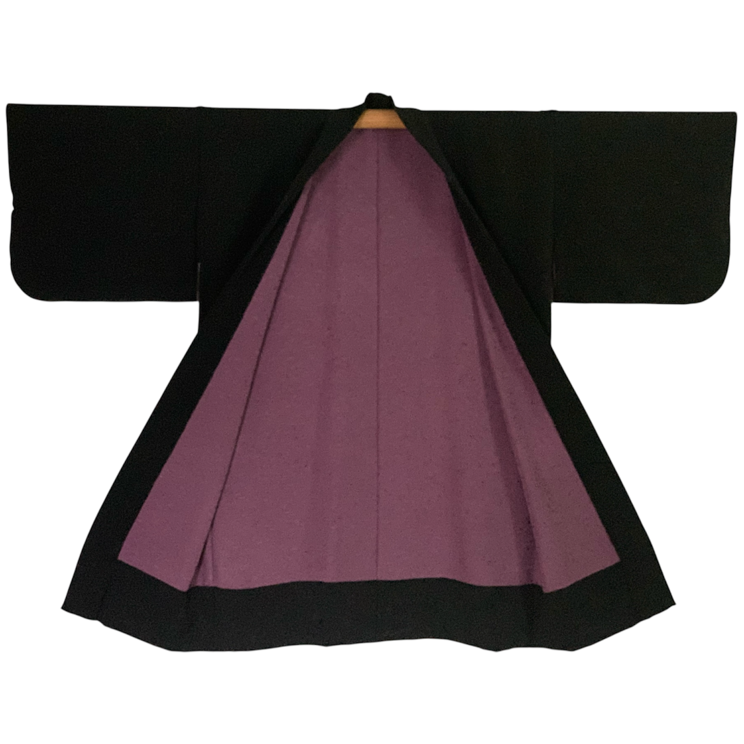 Upcycled Silk Haori Jacket - Black with Gold Flower Embroidery