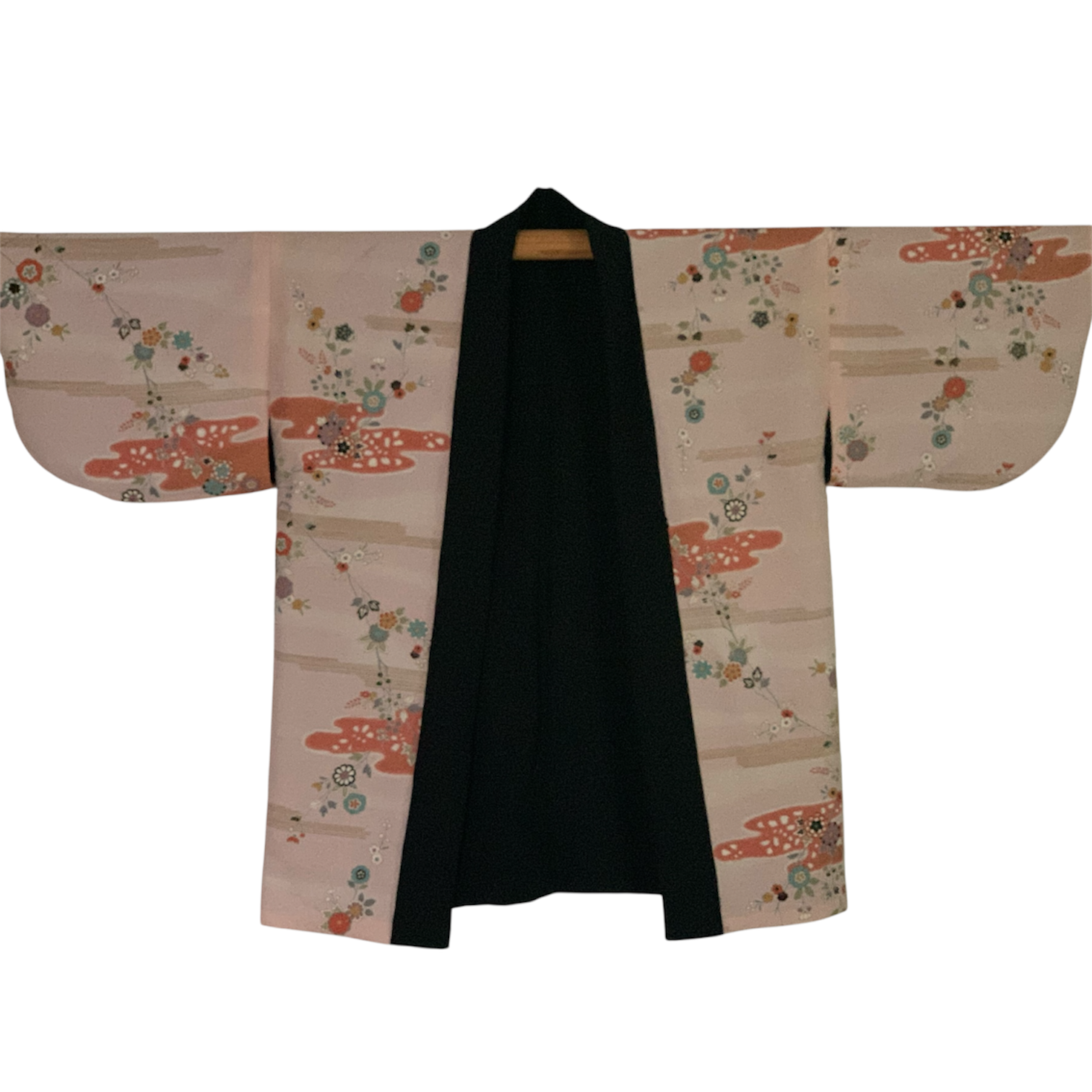 Upcycled Silk Haori Jacket - Pink & Black Reversible